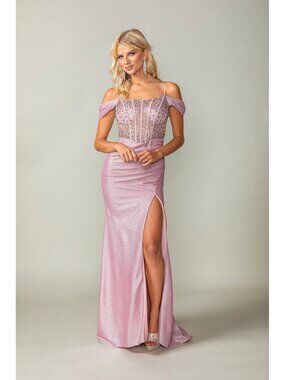 NEW BLUSH Evening Gown Floor Length Formal Elegant Stunning 4367